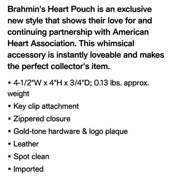 Brahmin Affection Melbourne Ombre Heart Pouch - Picture 4 of 5